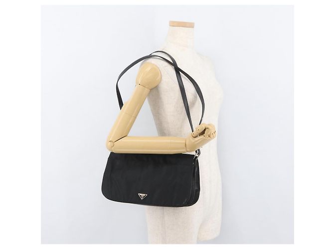 PRADA Shoulder Bag Nylon Black Silver - vista 26