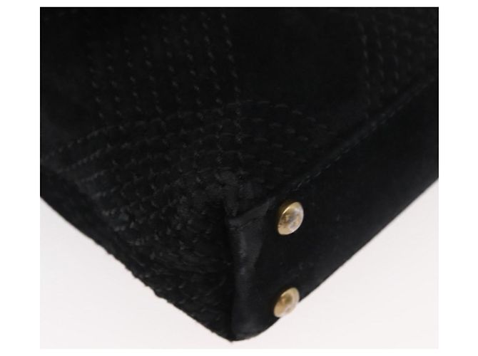 CHANEL Wild Stitch Chain Shoulder Bag Suede Black Gold CC - vista 15