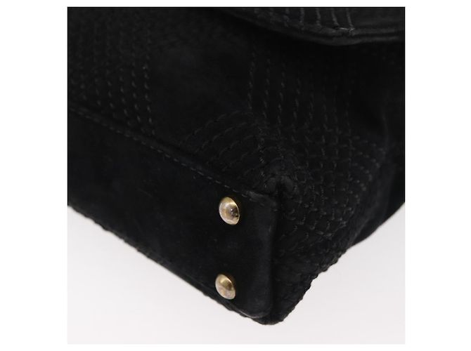 CHANEL Wild Stitch Chain Shoulder Bag Suede Black Gold CC - vista 16