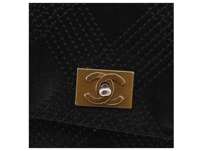 CHANEL Wild Stitch Chain Shoulder Bag Suede Black Gold CC - vista 18