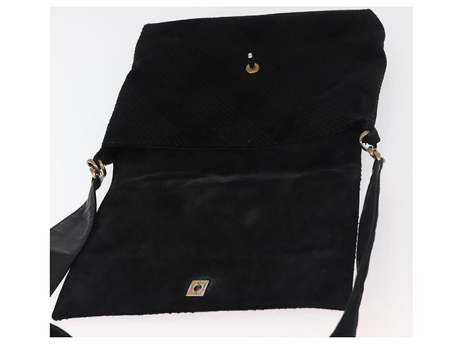 CHANEL Wild Stitch Chain Shoulder Bag Suede Black Gold CC - vista 19