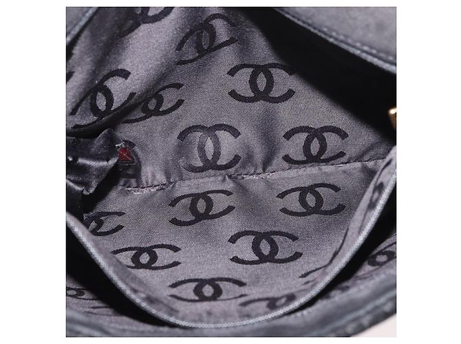 CHANEL Wild Stitch Chain Shoulder Bag Suede Black Gold CC - vista 24