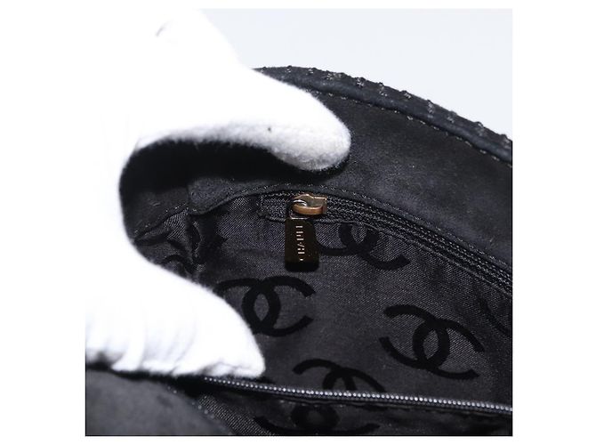 CHANEL Wild Stitch Chain Shoulder Bag Suede Black Gold CC - vista 25