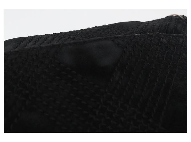 CHANEL Wild Stitch Chain Shoulder Bag Suede Black Gold CC - vista 3
