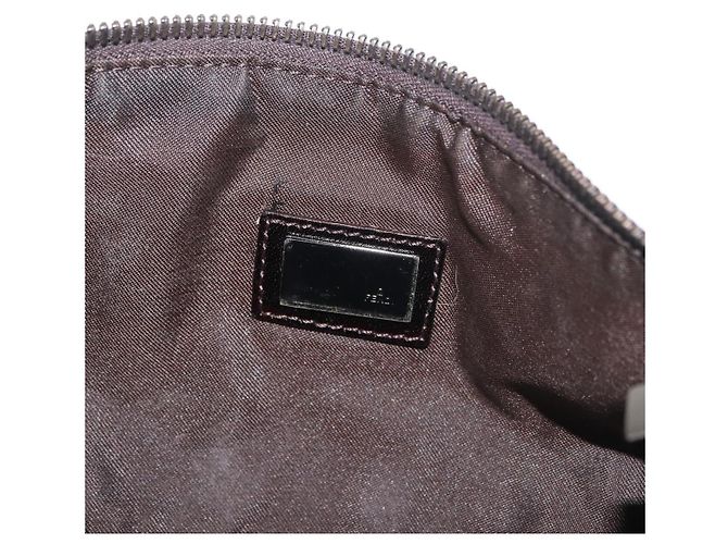 FENDI Zucca Canvas Accessory Pouch Brown Black - vista 17