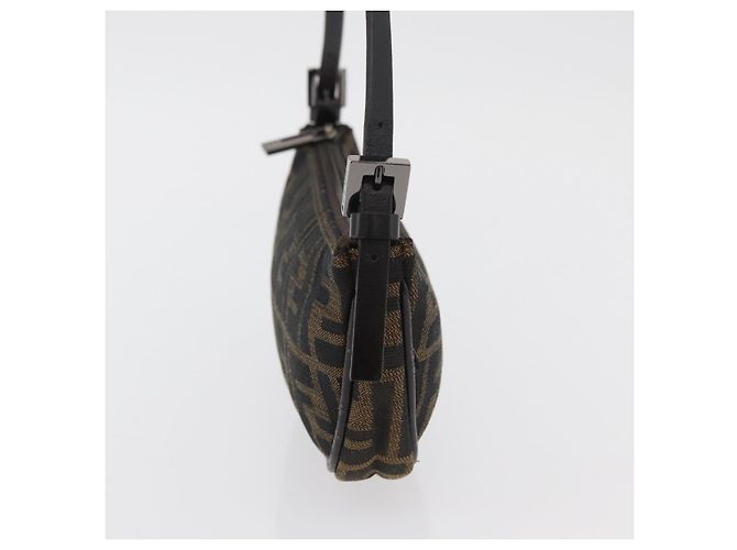 FENDI Zucca Canvas Accessory Pouch Brown Black - vista 3