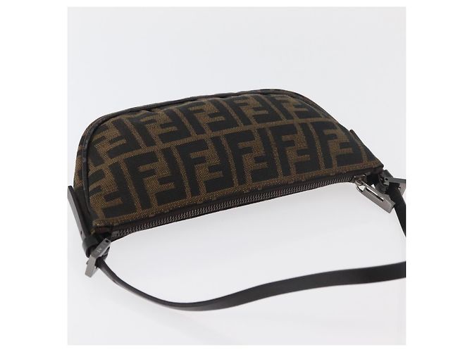 FENDI Zucca Canvas Accessory Pouch Brown Black - vista 6