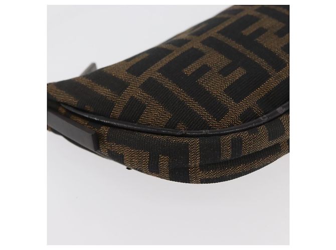 FENDI Zucca Canvas Accessory Pouch Brown Black - vista 9