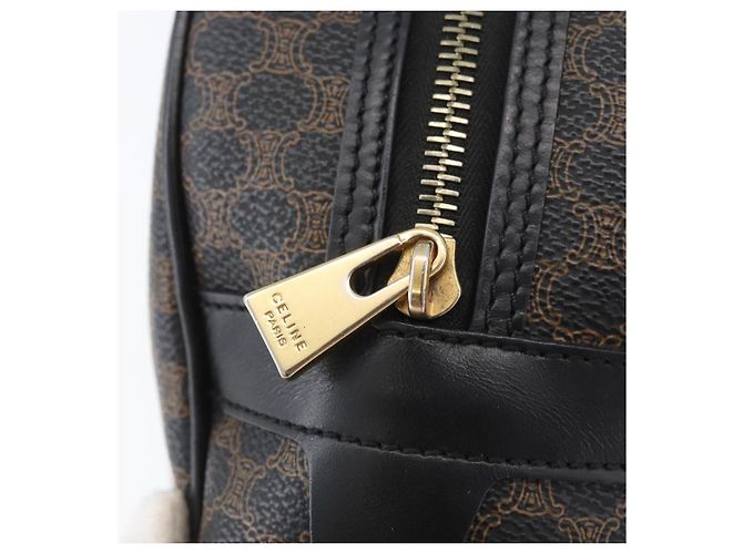 Céline CELINE Macadam Canvas Hand Bag PVC Leather Black Gold - vista 10
