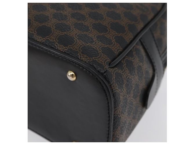 Céline CELINE Macadam Canvas Hand Bag PVC Leather Black Gold - vista 14