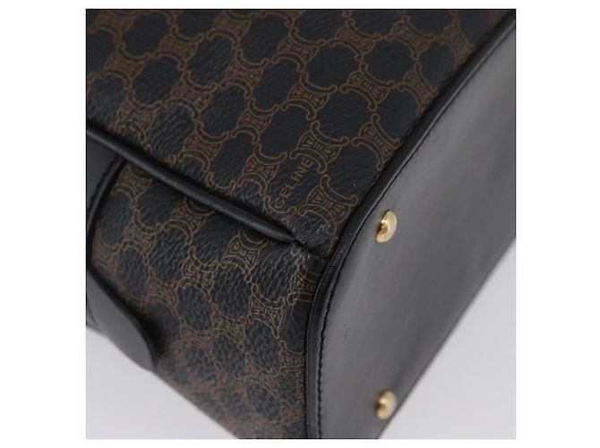 Céline CELINE Macadam Canvas Hand Bag PVC Leather Black Gold - vista 15
