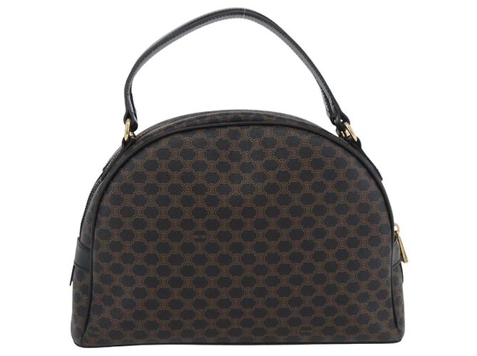 Céline CELINE Macadam Canvas Hand Bag PVC Leather Black Gold - vista 2