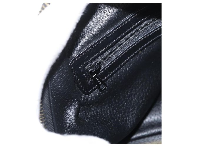 Céline CELINE Macadam Canvas Hand Bag PVC Leather Black Gold - vista 21