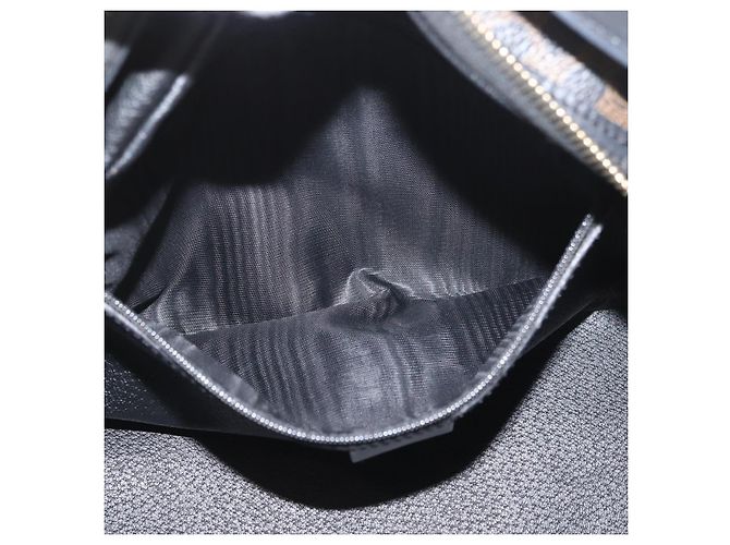 Céline CELINE Macadam Canvas Hand Bag PVC Leather Black Gold - vista 22
