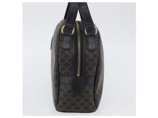 Céline CELINE Macadam Canvas Hand Bag PVC Leather Black Gold - vista 3