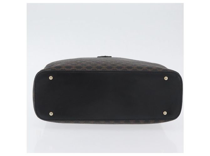Céline CELINE Macadam Canvas Hand Bag PVC Leather Black Gold - vista 5