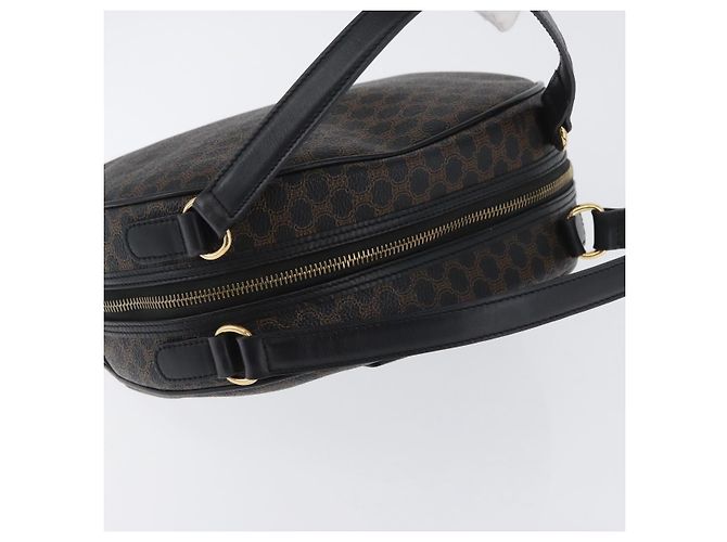 Céline CELINE Macadam Canvas Hand Bag PVC Leather Black Gold - vista 6