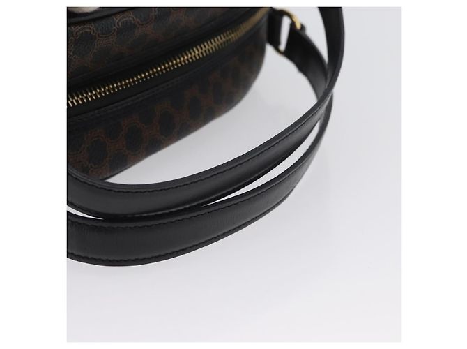 Céline CELINE Macadam Canvas Hand Bag PVC Leather Black Gold - vista 7