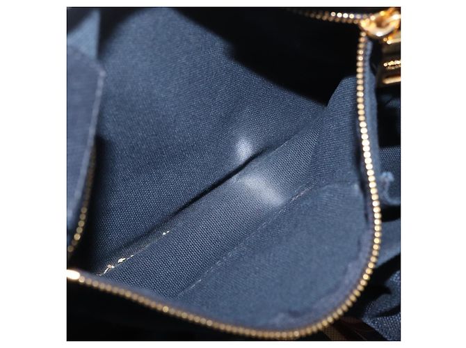 PRADA Canapa L Hand Bag Canvas Navy Gold - vista 11