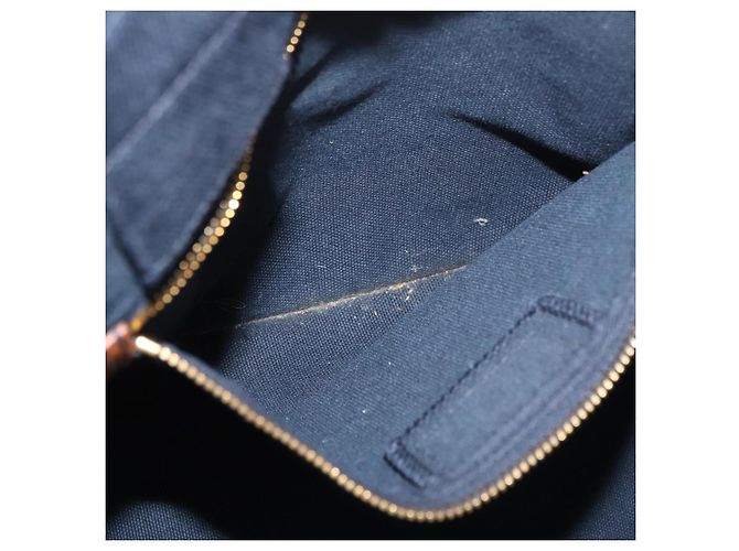 PRADA Canapa L Hand Bag Canvas Navy Gold - vista 22