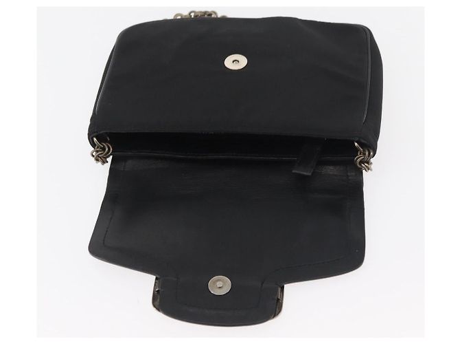 PRADA Chain Shoulder Bag Nylon Black Silver - vista 10