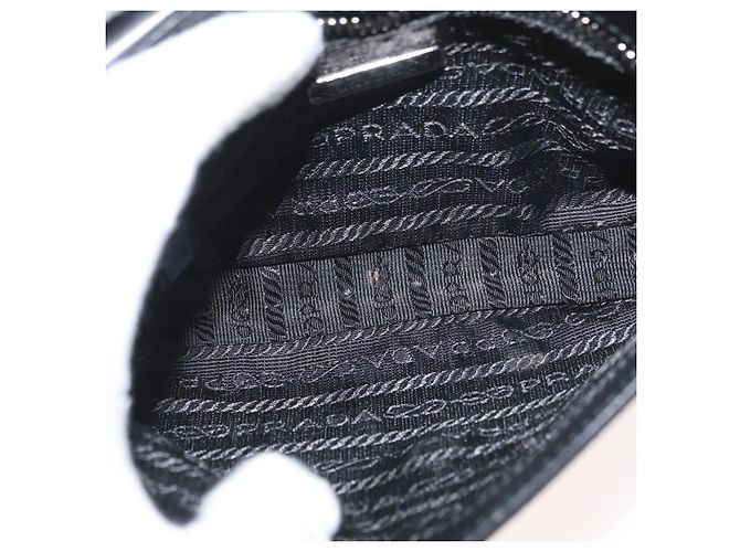 PRADA Chain Shoulder Bag Nylon Black Silver - vista 11