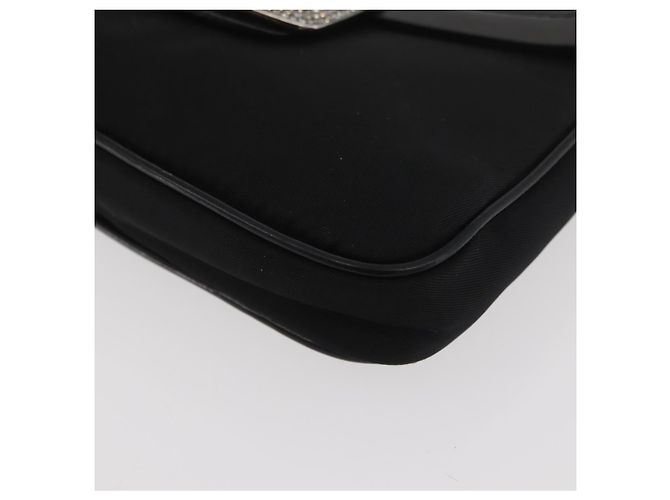 PRADA Chain Shoulder Bag Nylon Black Silver - vista 14