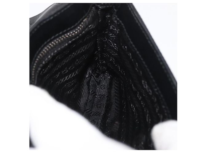 PRADA Chain Shoulder Bag Nylon Black Silver - vista 19