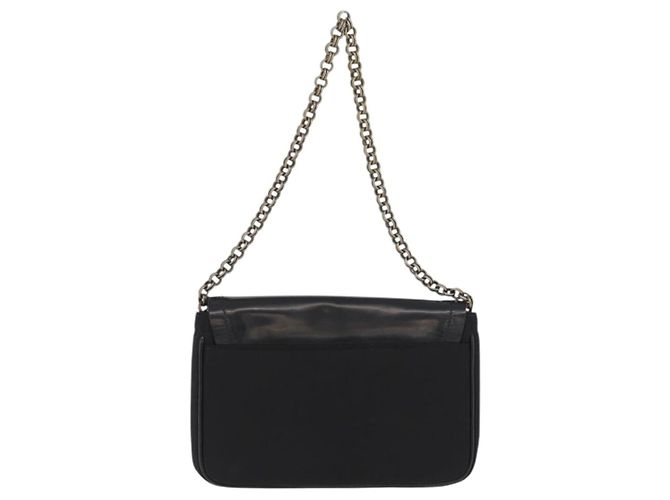 PRADA Chain Shoulder Bag Nylon Black Silver - vista 2