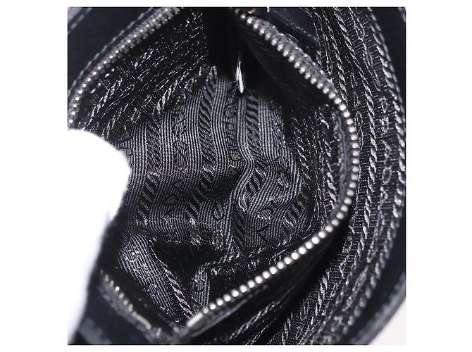 PRADA Chain Shoulder Bag Nylon Black Silver - vista 22