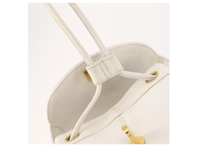 CHANEL Triple Coco Backpack Caviar Skin White Gold CC - vista 19