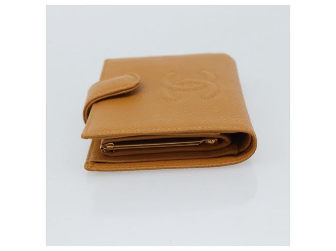 CHANEL Compact Wallet Caviar Skin Brown Gold CC - vista 4