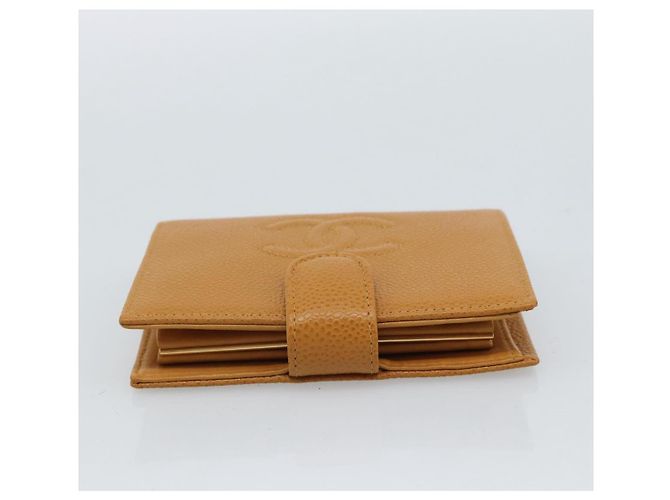 CHANEL Compact Wallet Caviar Skin Brown Gold CC - vista 5