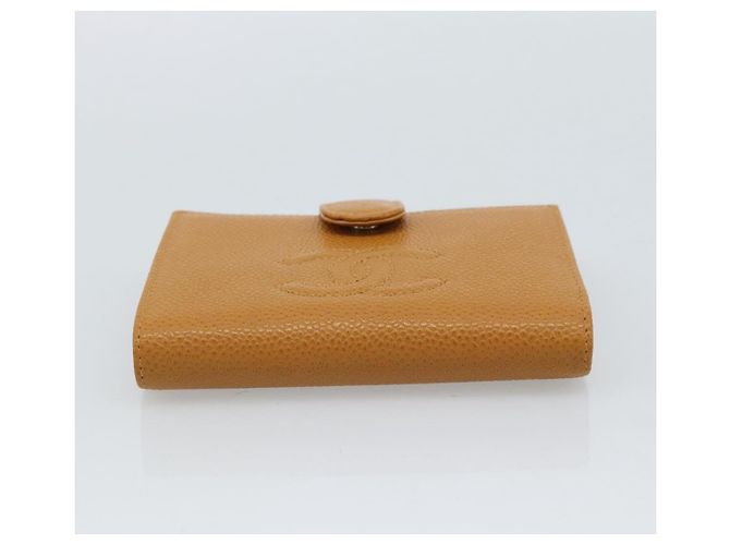 CHANEL Compact Wallet Caviar Skin Brown Gold CC - vista 6