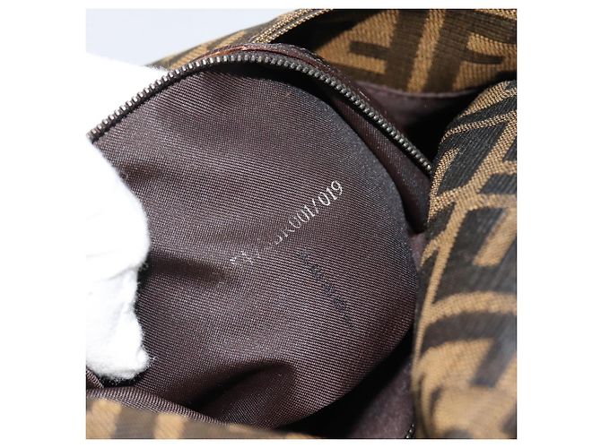 FENDI Zucca Canvas Mamma Baguette Shoulder Bag Black Brown - vista 12