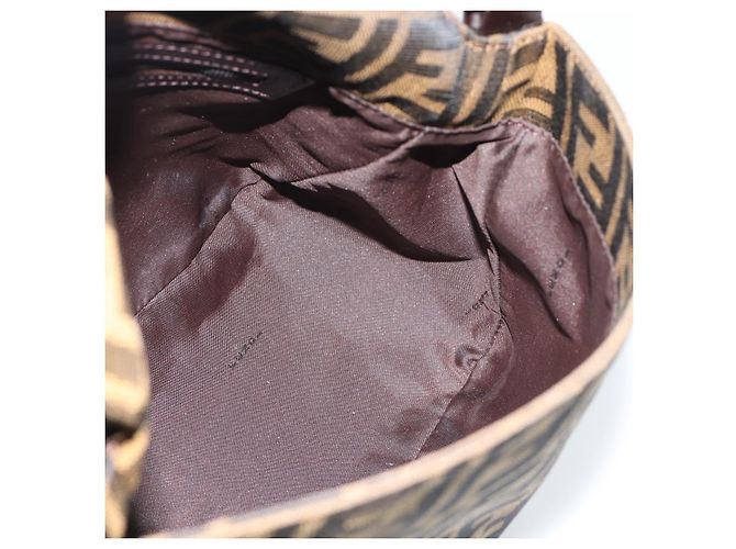 FENDI Zucca Canvas Mamma Baguette Shoulder Bag Black Brown - vista 18
