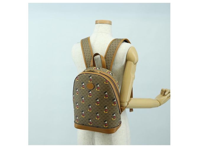 GUCCI Micro GG Supreme Disney Backpack PVC Beige Gold 552884 - vista 27