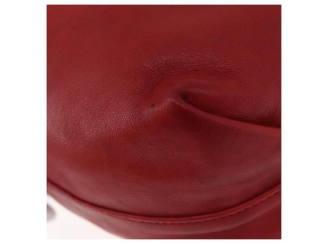SAINT LAURENT Teddy Small Shoulder Bag Leather Red Silver - vista 18