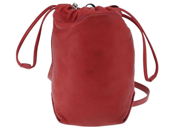 SAINT LAURENT Teddy Small Shoulder Bag Leather Red Silver - vista 2