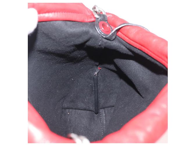 SAINT LAURENT Teddy Small Shoulder Bag Leather Red Silver - vista 20