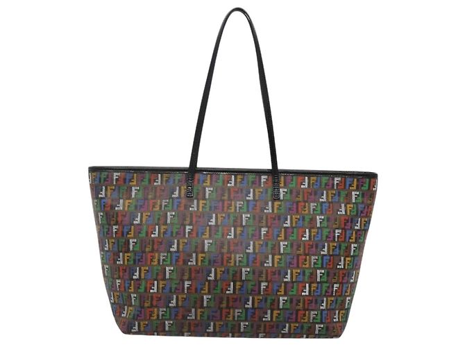 FENDI Zucchino Canvas Tote Bag Multicolor Gold - vista 13
