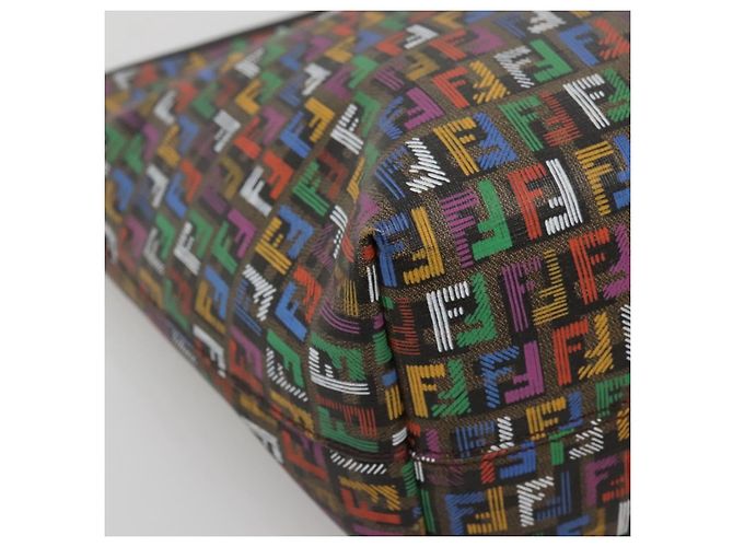 FENDI Zucchino Canvas Tote Bag Multicolor Gold - vista 15