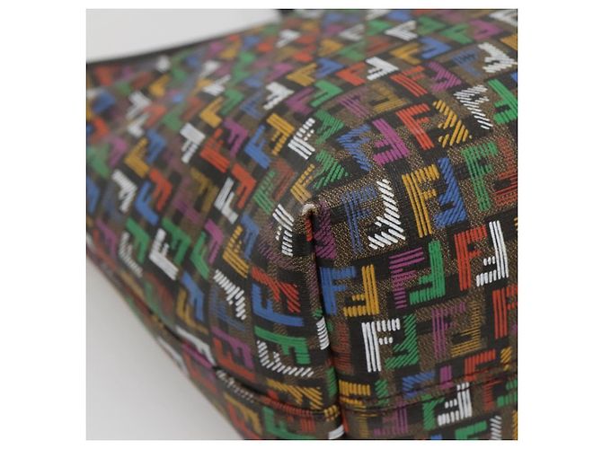 FENDI Zucchino Canvas Tote Bag Multicolor Gold - vista 17