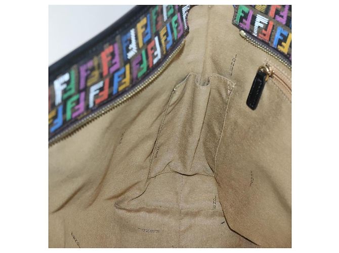 FENDI Zucchino Canvas Tote Bag Multicolor Gold - vista 20