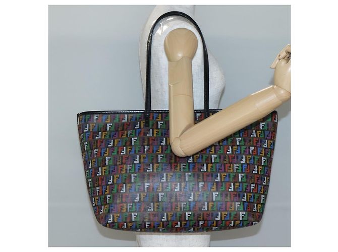 FENDI Zucchino Canvas Tote Bag Multicolor Gold - vista 22