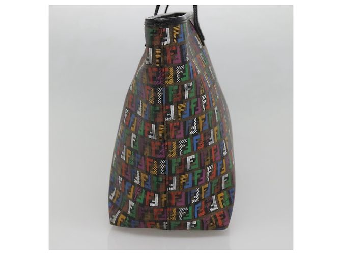 FENDI Zucchino Canvas Tote Bag Multicolor Gold - vista 3