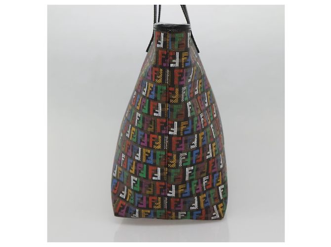 FENDI Zucchino Canvas Tote Bag Multicolor Gold - vista 4