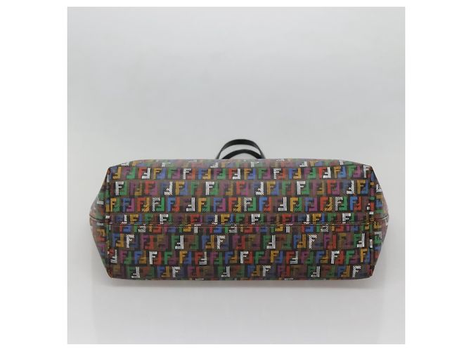 FENDI Zucchino Canvas Tote Bag Multicolor Gold - vista 5
