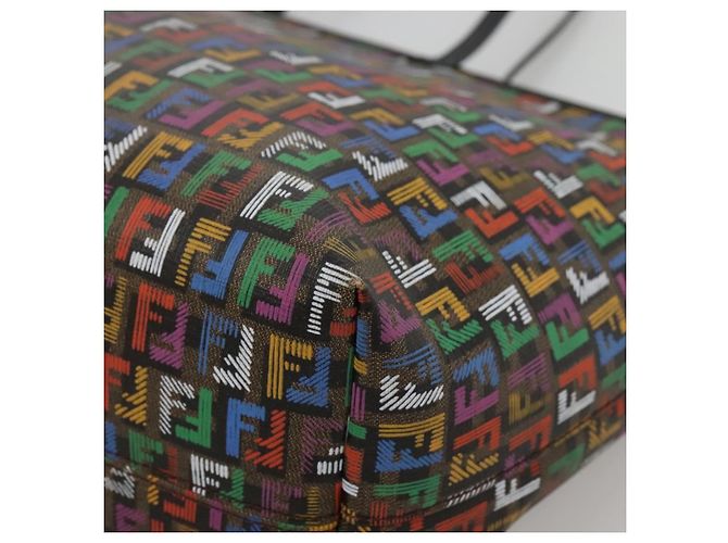 FENDI Zucchino Canvas Tote Bag Multicolor Gold - vista 8