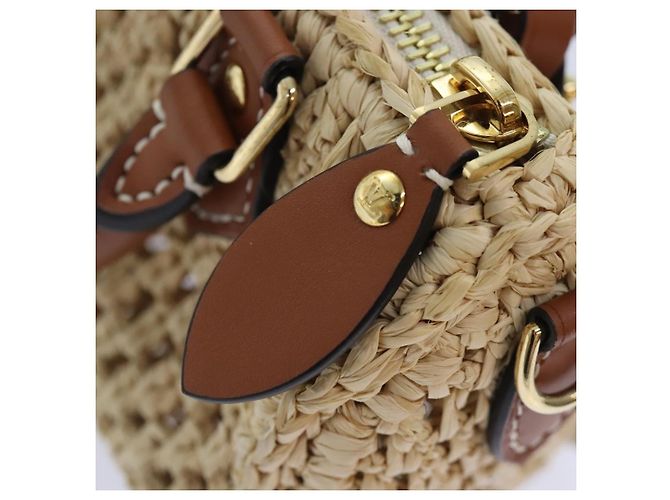 LOUIS VUITTON Nano Speedy Hand Bag Raffia Leather Beige M83525 LV - vista 10
